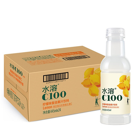 水溶C100柠檬味445ML*24瓶一箱