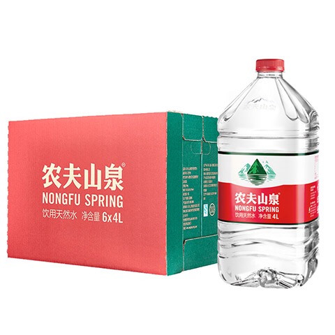 农夫山泉饮用天然水4L*6瓶一箱
